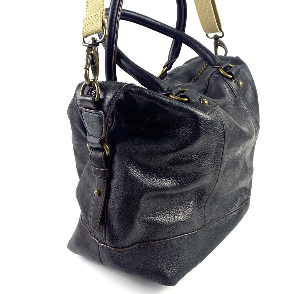Cynthia Rowley Black Leather Doctors Bag Convertible‎ Crossbody Duffle
